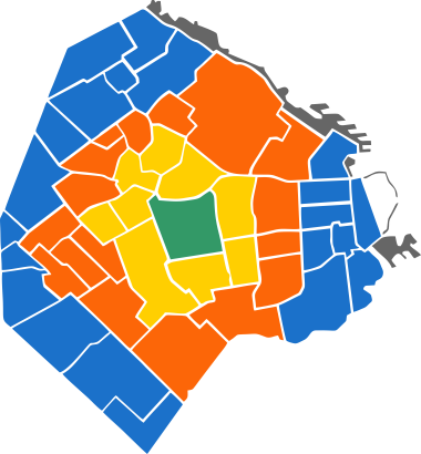 Mapa de zonas de envío Capital Federal